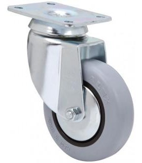 RUEDA GIRAT. 10BH100CP-PLGI GOMA GRIS ALEX 3-0004