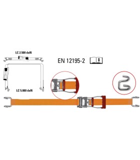 JUEGO TRINCAJE (TENSOR+CINTA) 50MMx8MT G/DOBLE ABIERTO