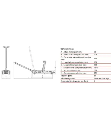 GATO TALLER-GARAJE MEGA 2TON. GT-2