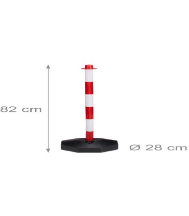 BASE + COLUMNA SOPORTE CADENA PLASTICO ROJO+BL