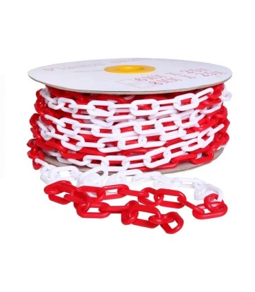 M.CADENA PVC PROTECCION ROJA/BLANCA 6mm