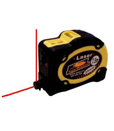FLEXOMETRO ECO. 7,5M x 25 mm C/FRENO +CLIP  LASER
