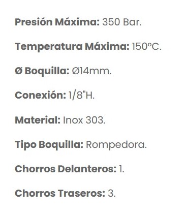 BOQUILLA LIMP.ST4 OVALADA  1/8"H 350Bar Ø14mm TIPO 7