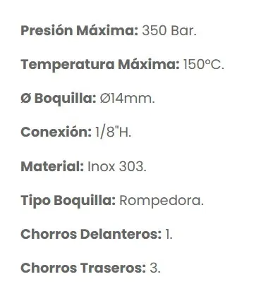 BOQUILLA LIMP.ST4 OVALADA  1/8"H 350Bar Ø14mm TIPO 7