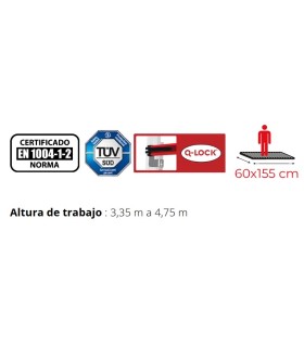 ANDAMIO MOVIL PROFESIONAL TELESCOPICO TRABAJO 3,35-4,75 Mts