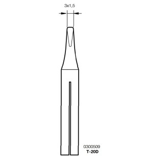 PUNTA RECAMBIO T20D SOLDADOR ESTAÑO JBC 3x1,5MM