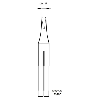 PUNTA RECAMBIO T20D SOLDADOR ESTAÑO JBC 3x1,5MM