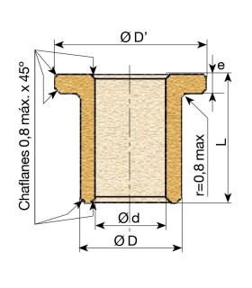 CASQUILLO BRONCE AUTOLUBRICADO B 14x20x15/25x3 (VALONA)