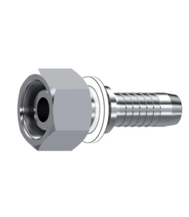 HEMBRA GIRATORIA RECTA MÉTRICA CONO 24°/60° INOX Ø 8 L M14X1.5 DN 1/4"