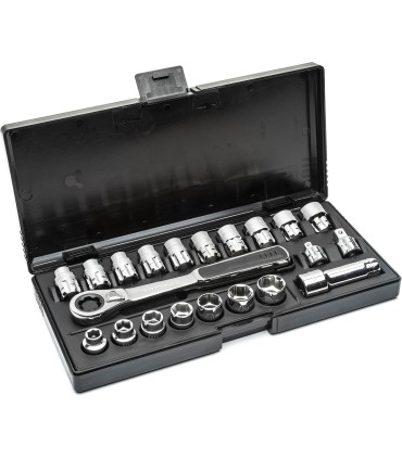 ESTUCHE LLAVES CARRACA HUECAS 1/4 Y 3/8 GEAR HASTA 19mm