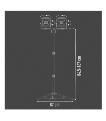 FOCO DOBLE PROYECTOR LED 20W + 20W LED CON TRIPODE 3760 LUMENS IP65