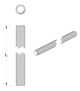 VARILLA ROSCADA DIN 975 NYLON M10 L-1000mm
