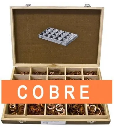 ESTUCHE SURTIDO ARANDELAS COBRE 1250 pcs.