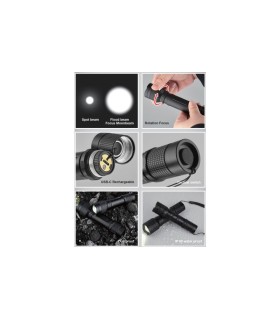 LINTERNA RECARGABLE LED 1000LM USB-C