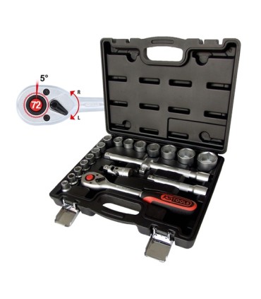 JUEGO 20 VASOS (10-32)+CARRACA 1/2+ACCESORIOS