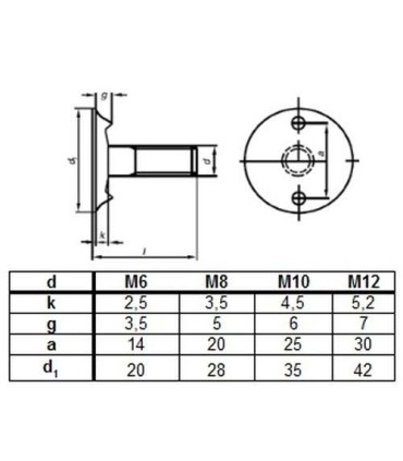 TORNILLO CANJILON M10X50 ZINC.C/ARN+TUERCA