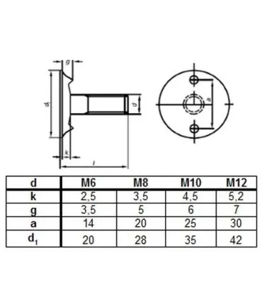 TORNILLO CANJILON M10X50 ZINC.C/ARN+TUERCA