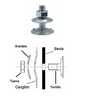 TORNILLO CANJILON M10X50 ZINC.C/ARN+TUERCA
