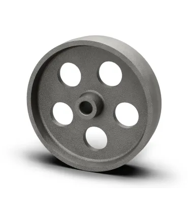 RUEDA EJE PASANTE HIERRO Ø 125X35 EJE 15MM 250 KG
