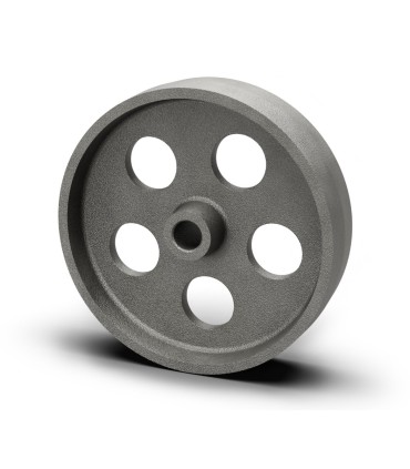 RUEDA EJE PASANTE HIERRO  Ø160X40 EJE 20MM 400 KG