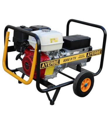 GRUPO ELECTROGENO TRIFASICO 13CV MOTOR HONDA 8/9 KVA GASOLINA CON RUEDAS.ARRANQUE MANUAL