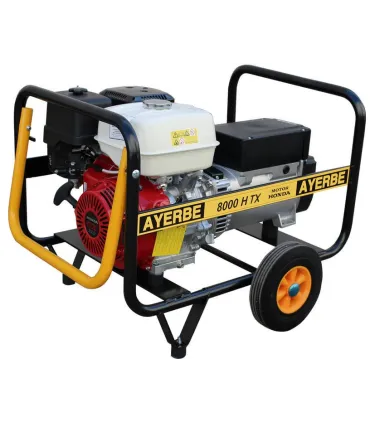 GRUPO ELECTROGENO TRIFASICO 13CV MOTOR HONDA 8/9 KVA GASOLINA CON RUEDAS.ARRANQUE MANUAL