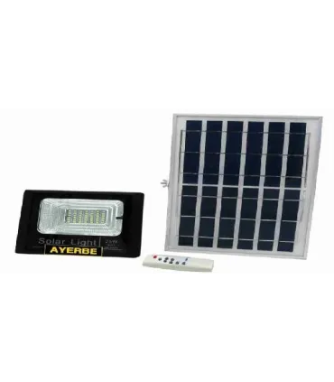 FOCO FIJO LED 25W CON PANEL SOLAR +MANDO
