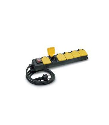 BASE MULTIPLE 6 TOMAS 2P+T CABLE GOMA (IP-44)