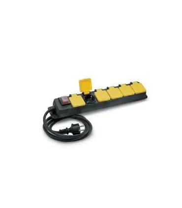 BASE MULTIPLE 6 TOMAS 2P+T CABLE GOMA (IP-44)