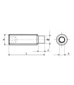 M14x30 ESPARRAGO ALLEN C/PIVOTE DIN 915 45H ACERO NEGRO