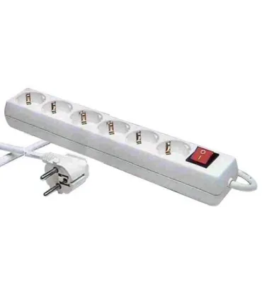 BASE MULTIPLE 6 TOMAS + PULSADOR CABLE 1,5 MT