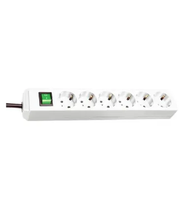 BASE MULTIPLE 6 TOMAS + PULSADOR CABLE 3MT BLANCO