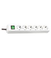 BASE MULTIPLE 6 TOMAS + PULSADOR CABLE 3MT BLANCO