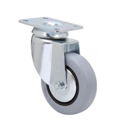 RUEDA GIRAT. 10BH100CP-PLGI GOMA GRIS ALEX 3-0004