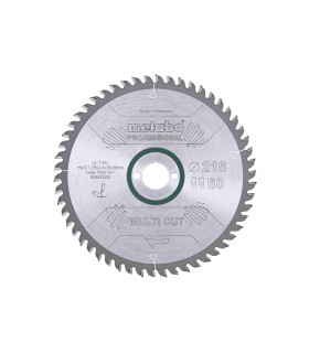 DISCO CORTE ALUMINIO Ø216x30 60 DIENTES METABO 28083