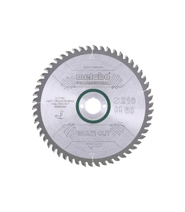 DISCO CORTE ALUMINIO Ø216x30 60 DIENTES METABO 28083