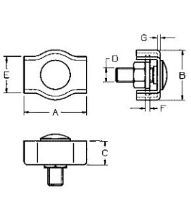 SUJETACABLES PLANO SIMPLE CABLE 4mm SPS-204