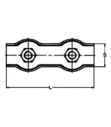 SUJETACABLE PLANO DOBLE ZINC SPD-304 Ø 4mm