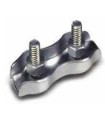 SUJETACABLE PLANO DOBLE ZINC SPD308 Ø 8mm