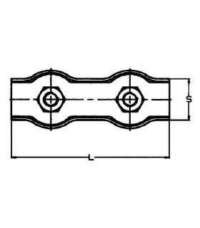 SUJETACABLE PLANO DOBLE ZINC SPD308 Ø 8mm