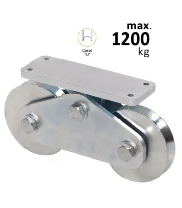 POLEA TANDEM PUERTA 120X20U GUIA REDONDA Ø20 1.200Kg