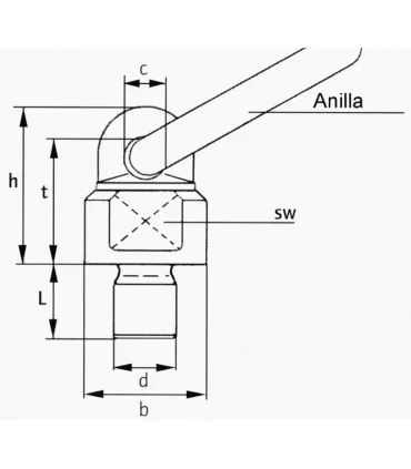 CANCAMO GIRATORIO ANILLA ABATIBLE M24 MAX. 6,4T
