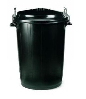 CUBO BASURA PLASTICO 100 L SIN TAPA NEGRO