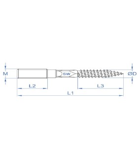 TORNILLO TIRAFONDO INOX-A2 ABRAZADERA 8x60