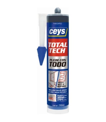 CARTUCHO ADHESIVO SELLADOR T-TECH NEGRO 290 ml