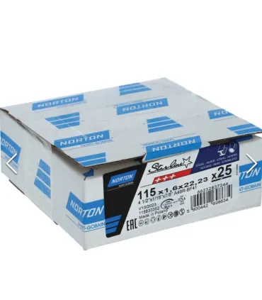 CAJA 25 DISCOS CORTE INOX 125x1x22 NORTON