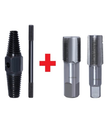 SET EXTRACTOR ESPECIAL RACORES CON MACHOS 1/2" Y 3/4"