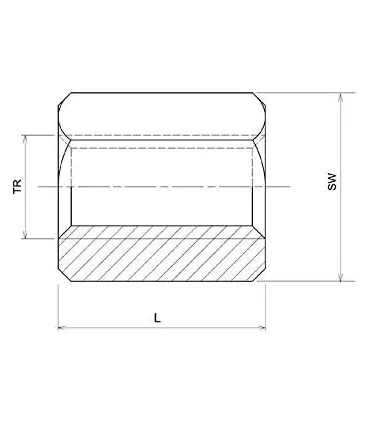 TUERCA ACERO F114 HEXAGONAL 36x36mm TR-24x5 PARA HUSILLO
