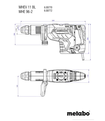 MARTILLO CINCELADOR METABO MHEV11BL 1500W 18J