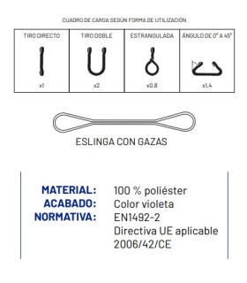 ESLINGA TUBULAR DOBLE GAZA 1 MT. 1000 KG